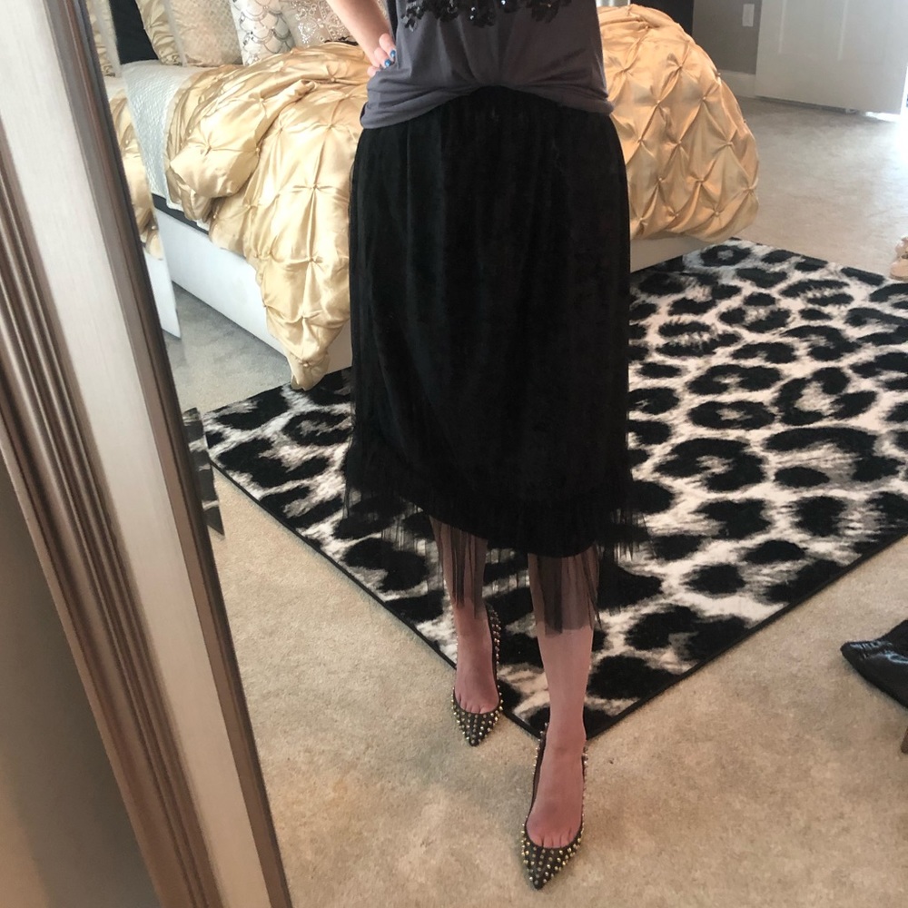 Black Velvet & tulle Skirt